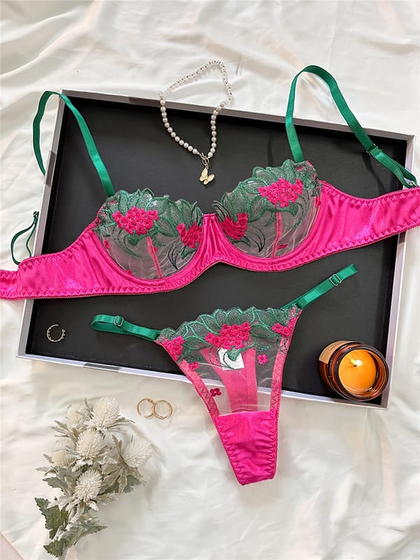 Sexy Floral Lace Bra Briefs Set Luxury Lingerie Well-Looking Underwire Underwear Traceless Fancy Fairy Fine Sexy Exotic Sets