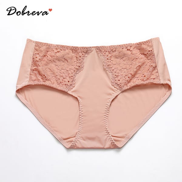 DOBREVA Women's Bikini Cheeky Hipster Panties Cotton Floral Lace Underwear Soft Brief
