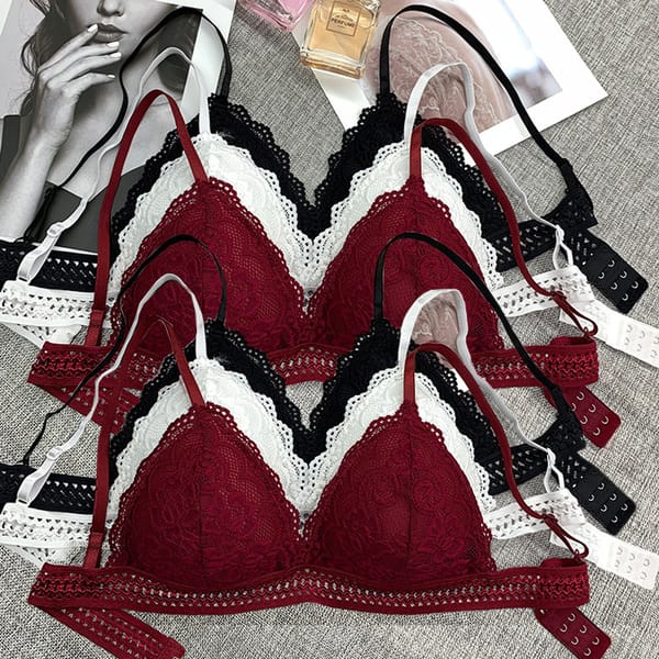 New Lace Sexy Lingerie Wireless Bra for Women Padded Push Up Bralette Female Brassiere Soft Backless Fashion Bras Underwear