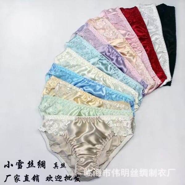 5pcs/lot silk underwear women silk briefs women's lace low waist lace underwear men's true panties