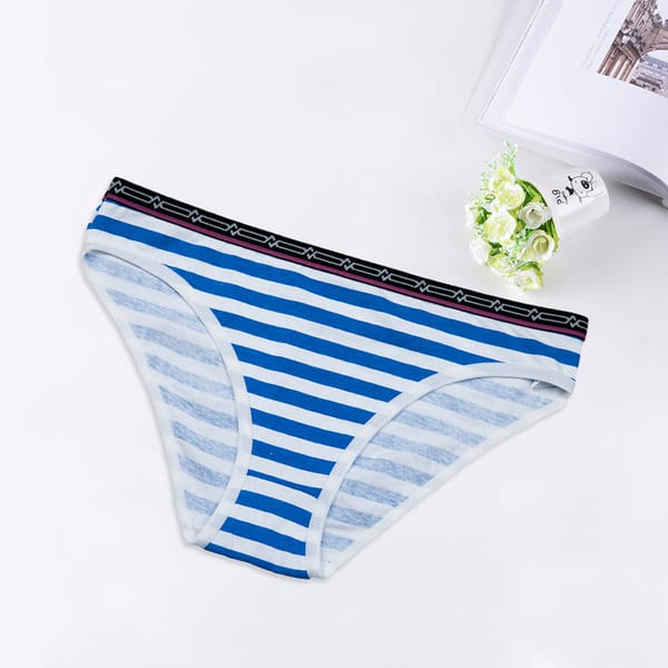 Women's Panties Sexy Cotton Crotch Briefs Female Underwear Lingerie Bikini Ladies Knickers Breathable Striped  1 Piece