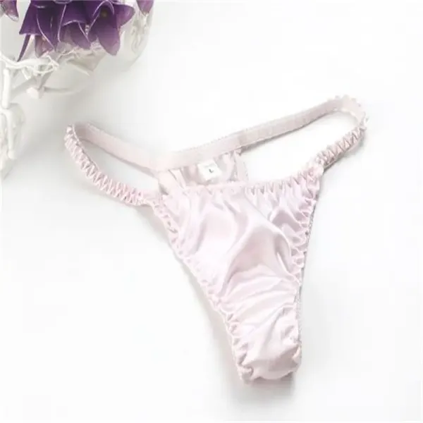 Free shipping silk thongs for women's sexy and pure desire underwear, low waisted summer silk new full silk crotch