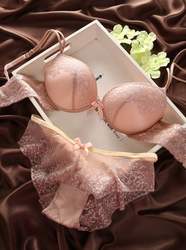 New Sexy Bra Hollow Out Panties Solid Color Underwear Set BC Cup Lace Top Push Up Womens Back Closure Plus Size Lingerie Sets