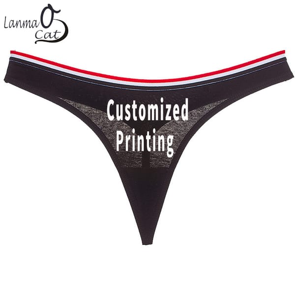 Sexy G String Panty Women Custom Design Print Logo Picture G String Underwear Female Cotton DIY Panty
