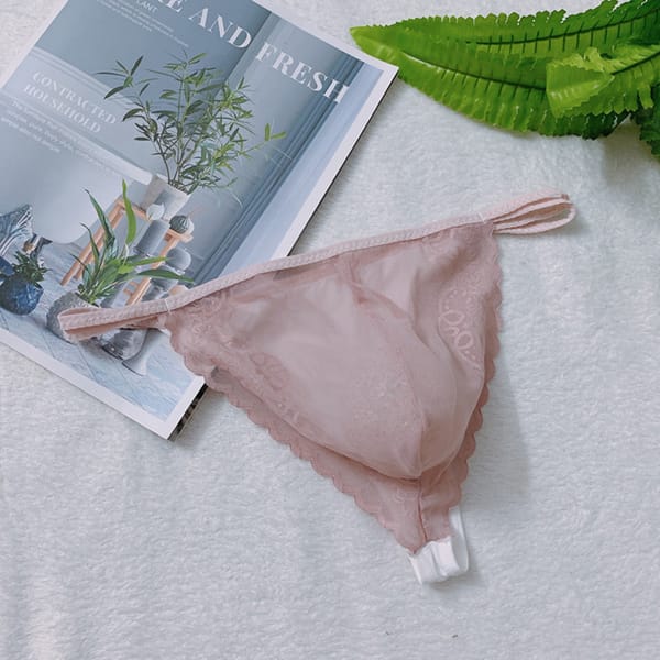 Mens Sissy Pouch Panties Sexy Lace Thongs Bikini Briefs Breathable Transparent Underwear See Through Lingerie Erotic Hombre