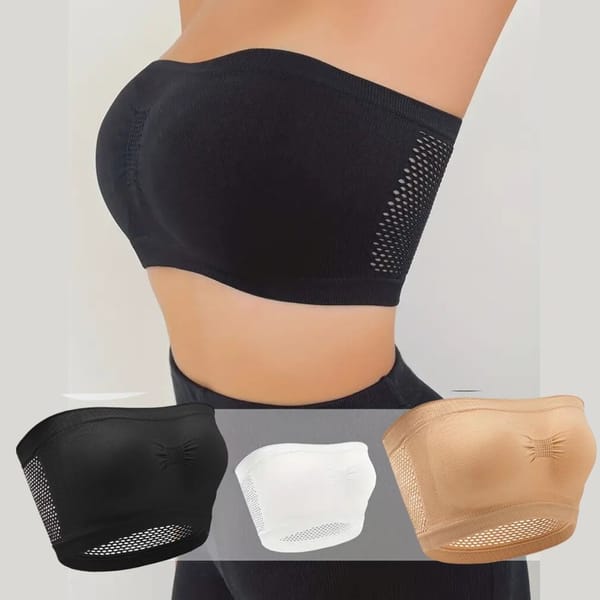 Women Seamless Invisible Bra Breathable Mesh Tube Top Underwear Sexy Lingerie Strapless Mesh Crop Top Chest Wrap Push Up Bra Hot