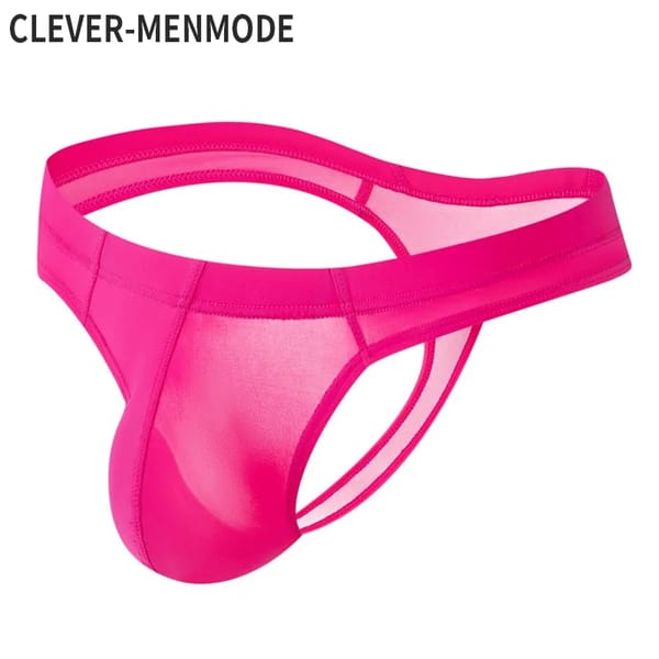 CLEVER-MENMODE Men G String Thong Underwear Ice Silk Thongs Sexy Sissy tanga hombre Jockstrap Penis Pouch T-back Ultra Thin