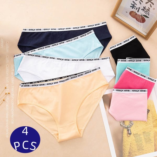 4 PCS Lot Women's Cotton Briefs Full Cotton Underwear Female Girls Skin-friendly Panties Bragas Woman Underpants Plus Size XXXL