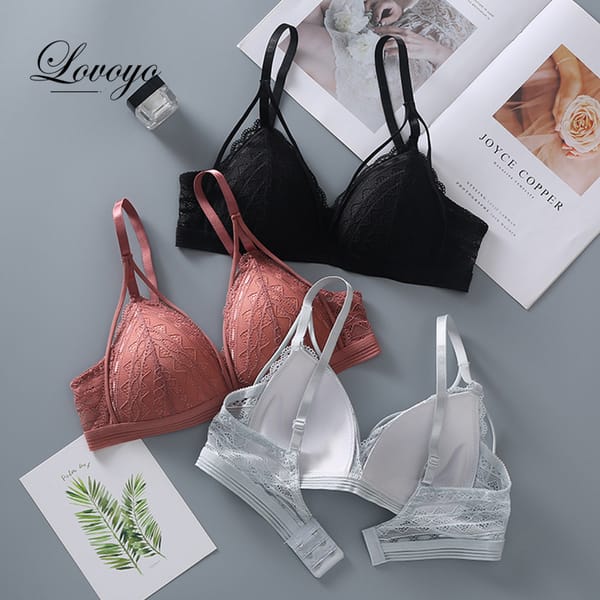 Wireless Bras for Women Lace Female Lingerie Push Up Bralette Sexy Underwear Breathable Solid Color Underclothes Intimates