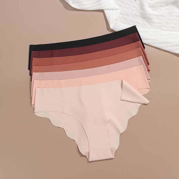 3 Pcs/Lot Womens Panties Wave Cut  Ivisibale Seamless Traceless Briefs 100% Cotton Crotch Underwear Female Lingerie S M L XL