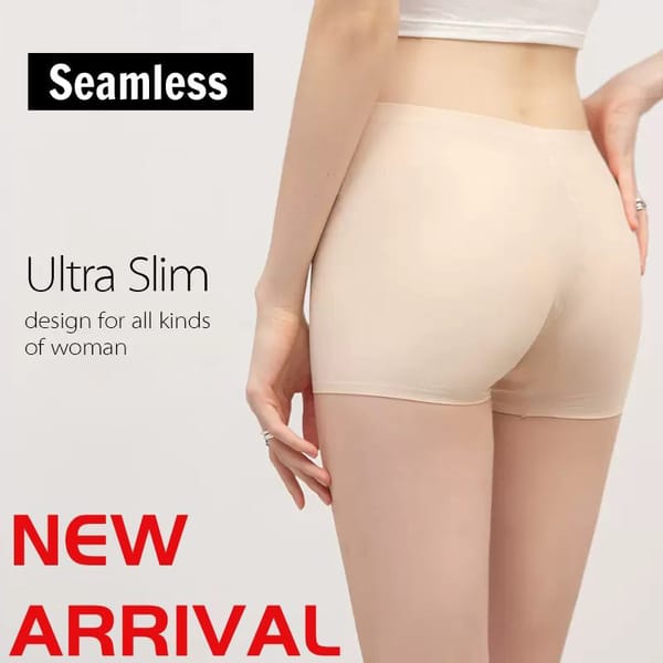 2 Pieces/Set Women Boyshorts Seamless Female Boxer Ice Silk Ladies Safety Short Pants Mid Waist Summer Underwear Women Panites