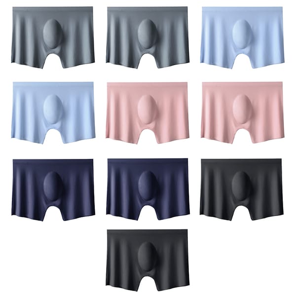 10 Pcs/Lot Men Summer Ice Silk Boxers Briefs Seamless Underwear Lingerie Underpants Shorts Ultra-thin Breathable Sexy Panties